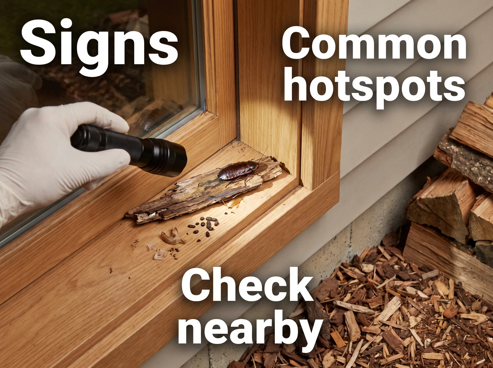 Wood Cockroach — signs and common hotspots