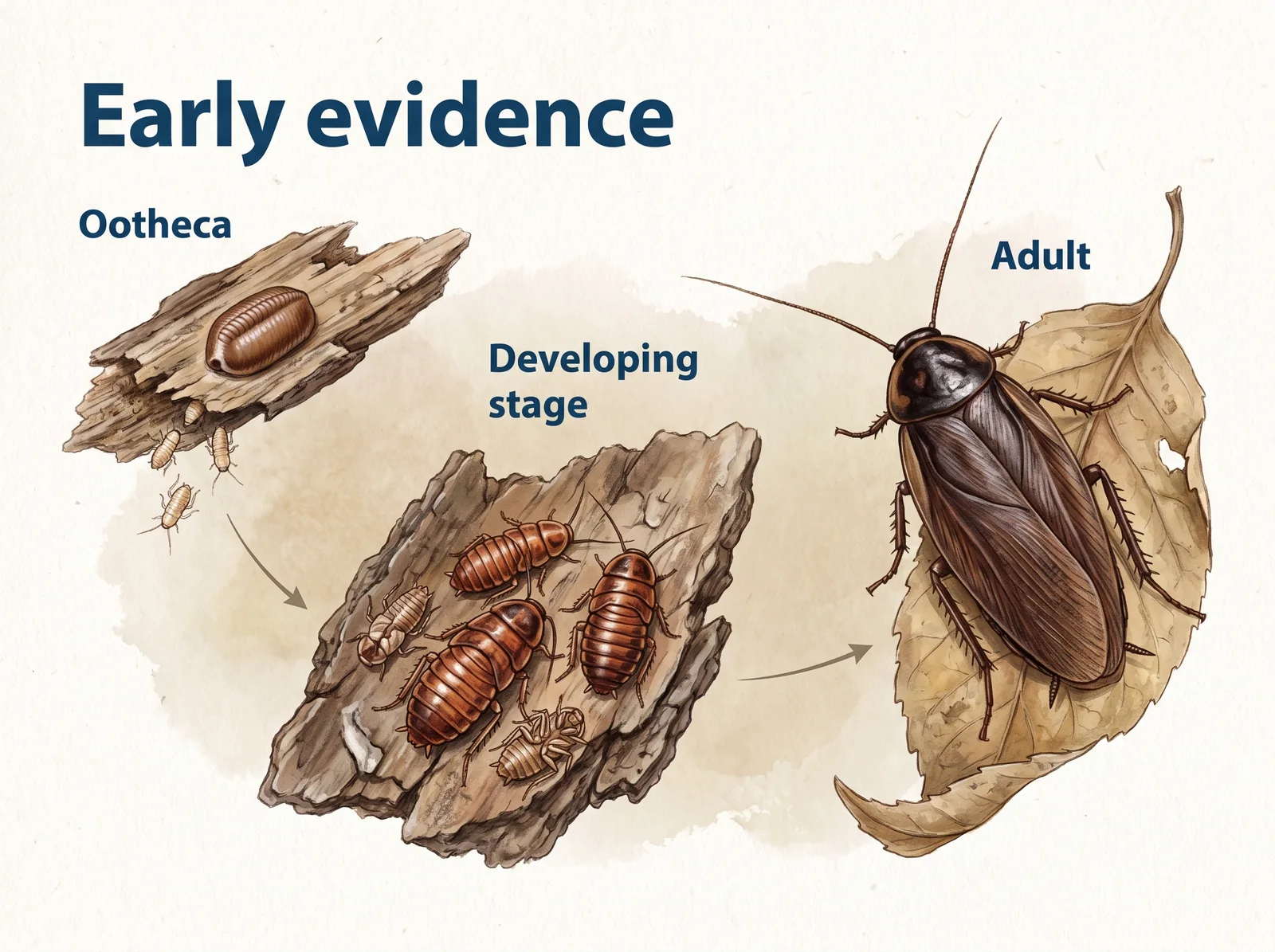 Wood Cockroach — eggs larvae nest or life cycle