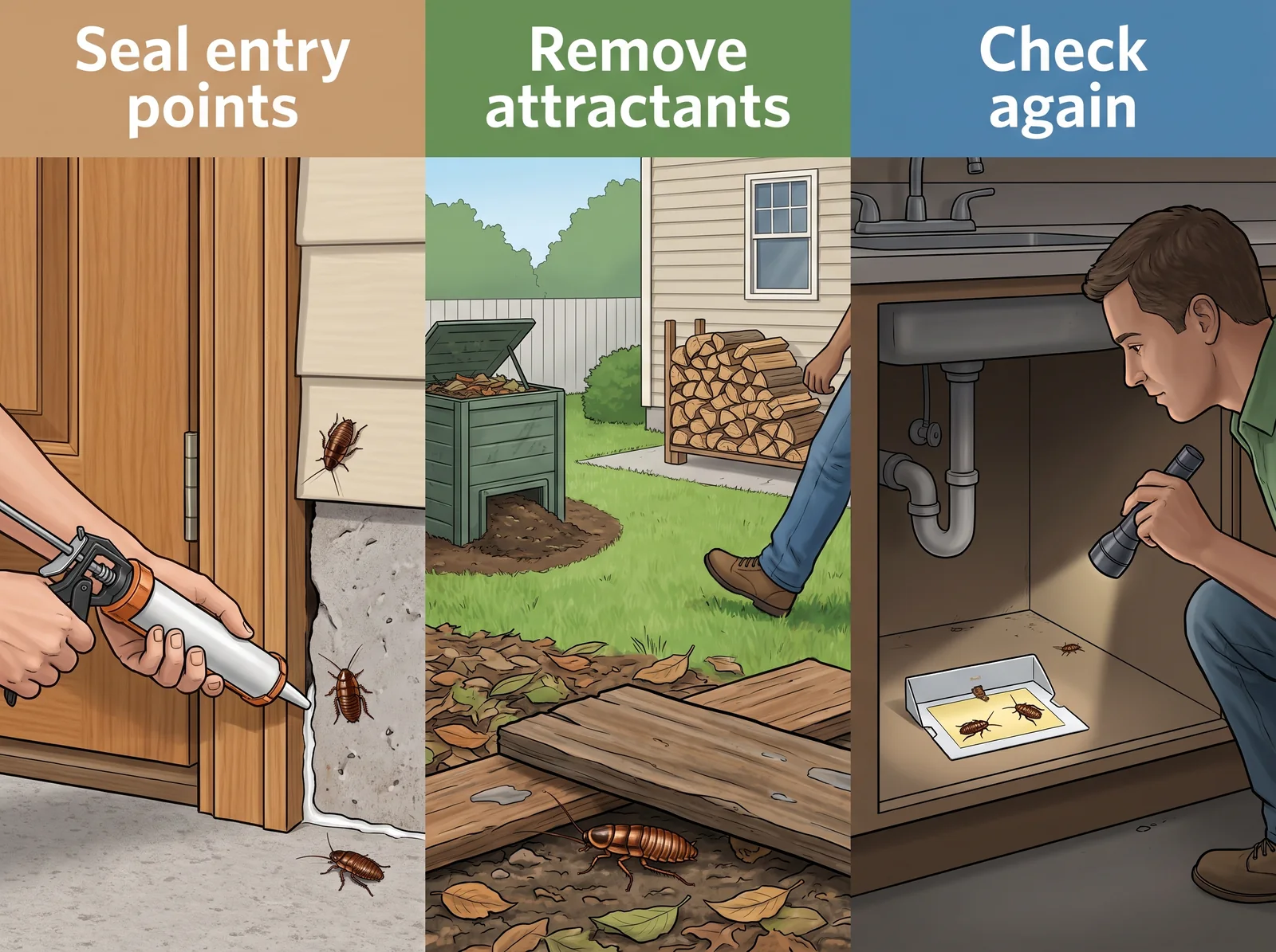 Wood Cockroach — prevention and entry points